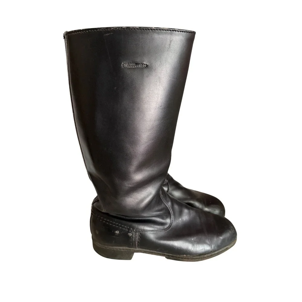 NVA East Germany Combat Boots Men Size 11 US Black Leather Military Tall